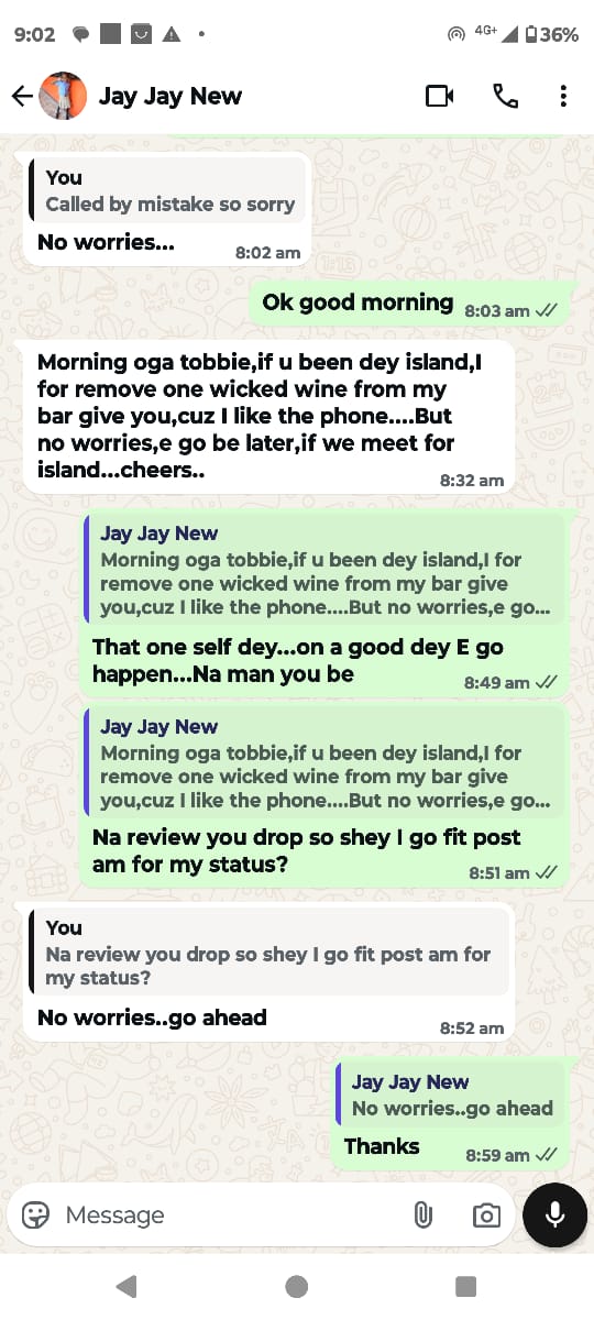 Chat screenshot from Aisha