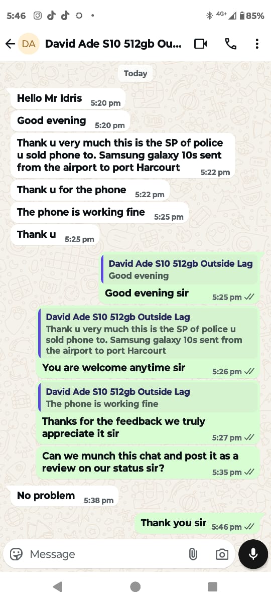 Chat screenshot from Emeka